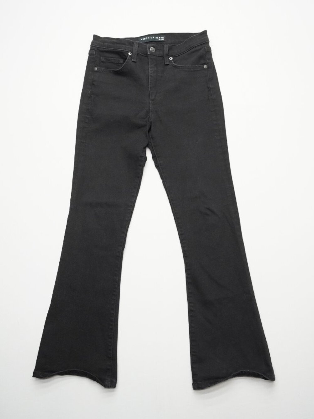 Veronica Beard Beverly 10" Skinny Flare Jeans in Raven 27